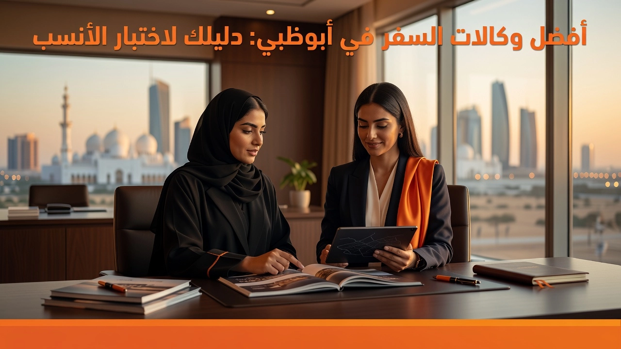 Professional header image for list-based article: أفضل وكالات السفر في أبوظبي: دليلك لاختيار الأنسب