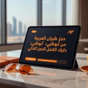 Professional header image for step-by-step guide: حجز طيران العربية من أبوظبي: دليلك الكامل للحجز الذكي