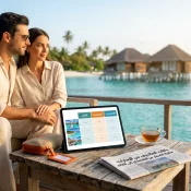 Professional header image for comparison analysis: باقات المالديف من الإمارات: مقارنة الأسعار من الاقتصادي إ...