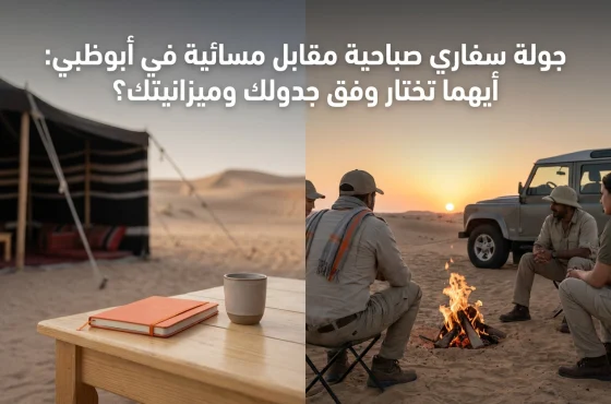 جولة سفاري صباحية مقابل مسائية في أبوظبي: أيهما تختار وفق جدولك وميزانيتك؟