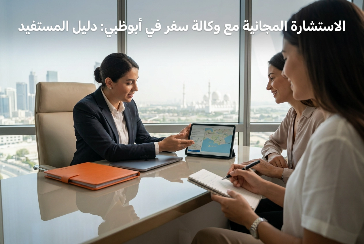 Professional header image for step-by-step guide: الاستشارة المجانية مع وكالة سفر في أبوظبي: دليل المستفيد